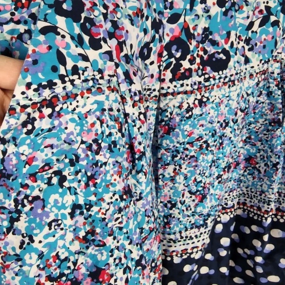 Van Heusen Women's Floral Blue A-line Skirt plus size 18~Pockets! Cotton - Picture 3 of 5